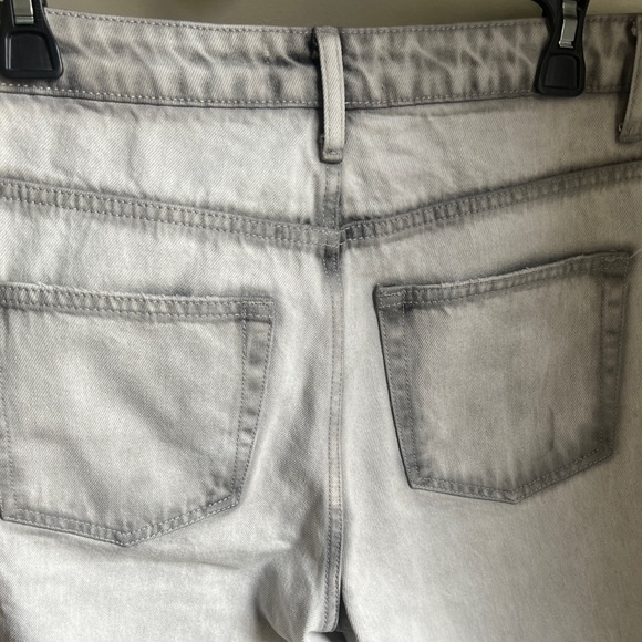Vervet Ripped Distressed Light Grey Washed Crop Cut Off Baggy Jeans 30 - Picture 9 of 14
